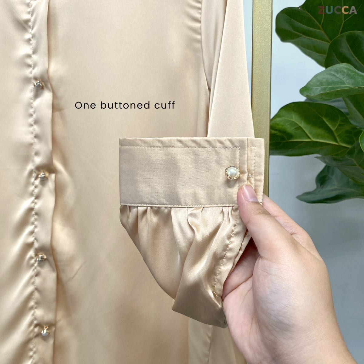 ZUCCA SUHARA ELEGANT SATIN BUTTON BLOUSE - MA063