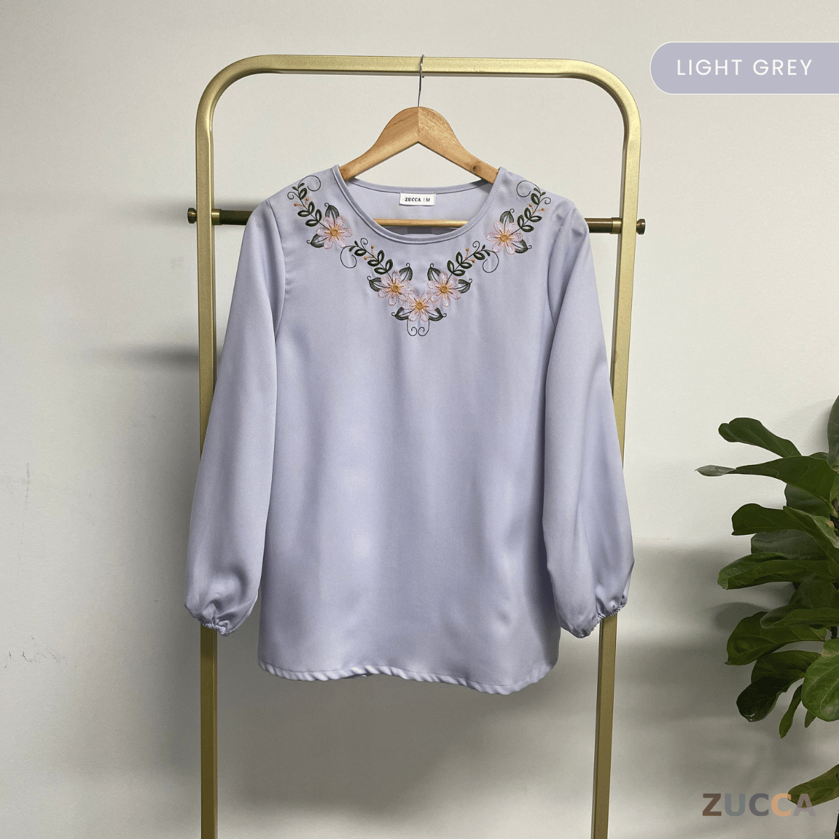 ZUCCA MILANA CASUAL EMBROIDERY ROUND NECK BLOUSE - MA068