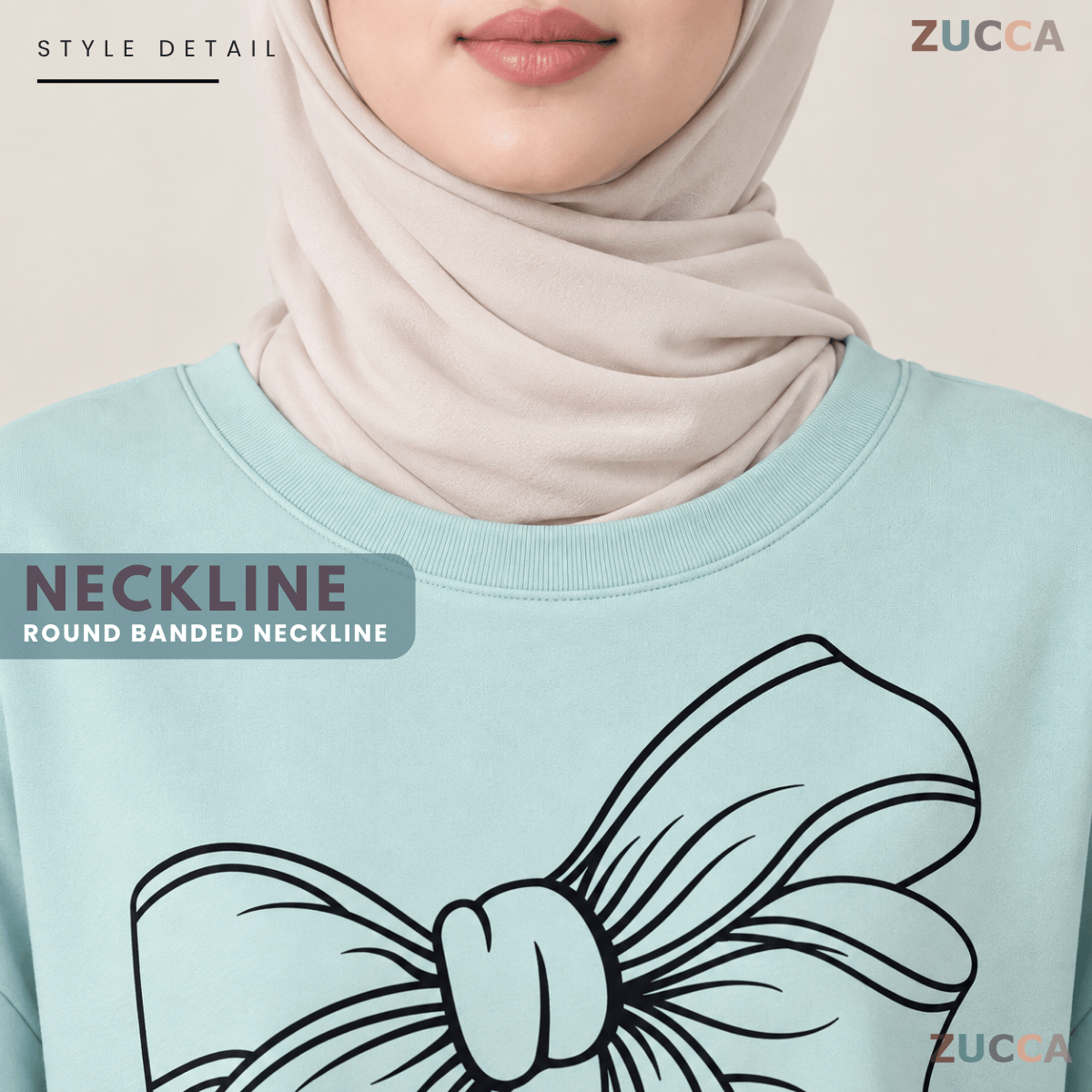 ZUCCA MONICA BOW GRAPHIC CASUAL SWEATSHIRT-MA070