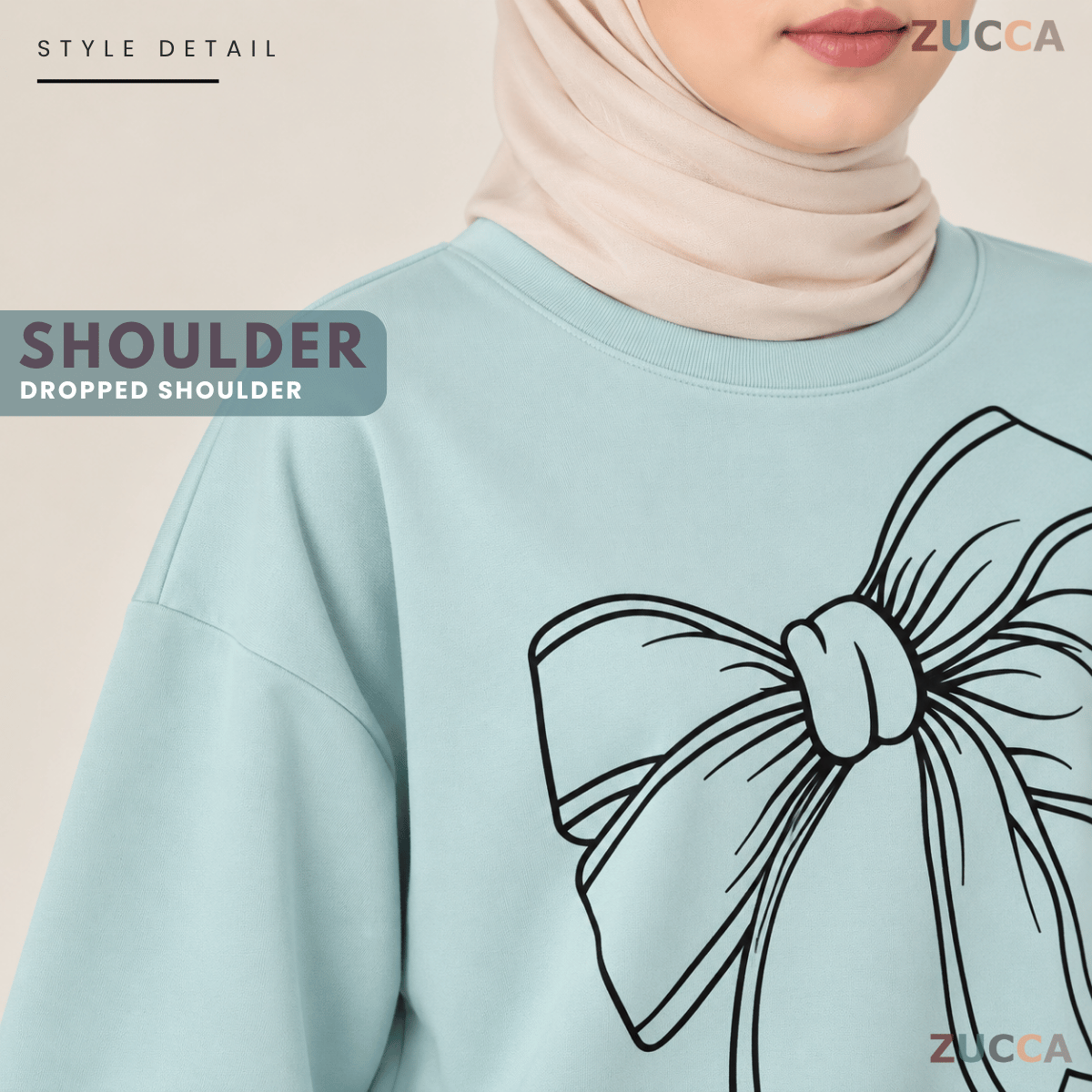 ZUCCA MONICA BOW GRAPHIC CASUAL SWEATSHIRT-MA070