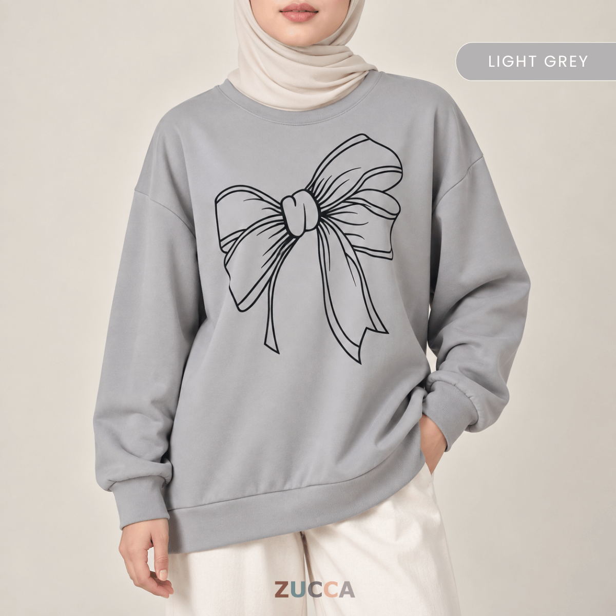 ZUCCA MONICA BOW GRAPHIC CASUAL SWEATSHIRT-MA070