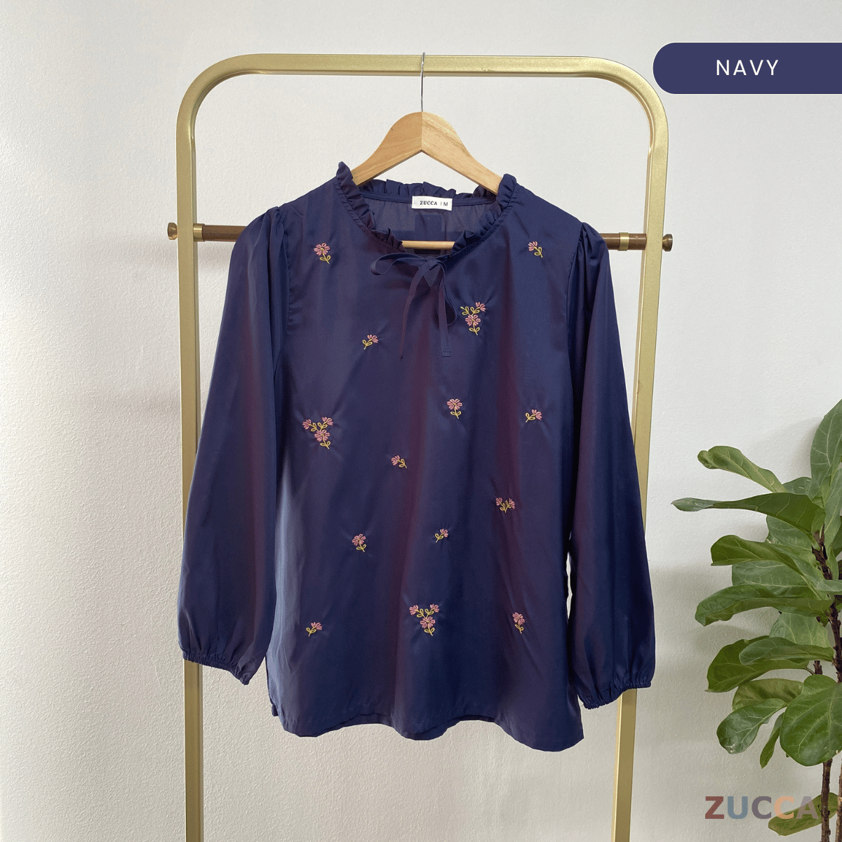 ZUCCA ROSY CASUAL TIE RUFFLE NECK BLOUSE - MA072