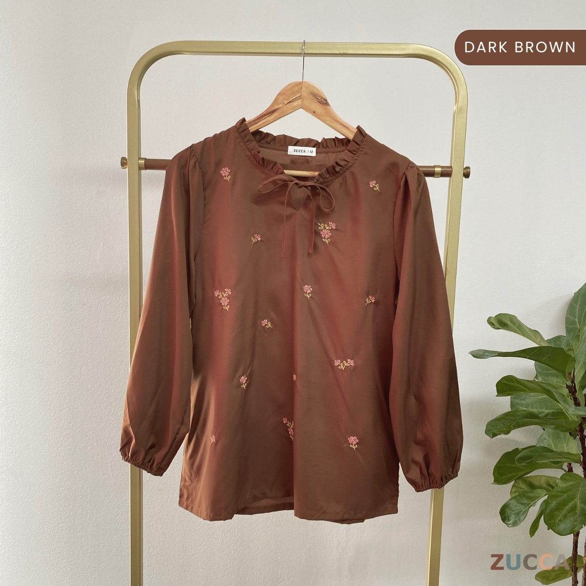 ZUCCA ROSY CASUAL TIE RUFFLE NECK BLOUSE - MA072