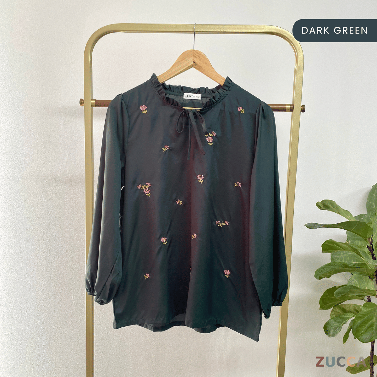 ZUCCA ROSY CASUAL TIE RUFFLE NECK BLOUSE - MA072