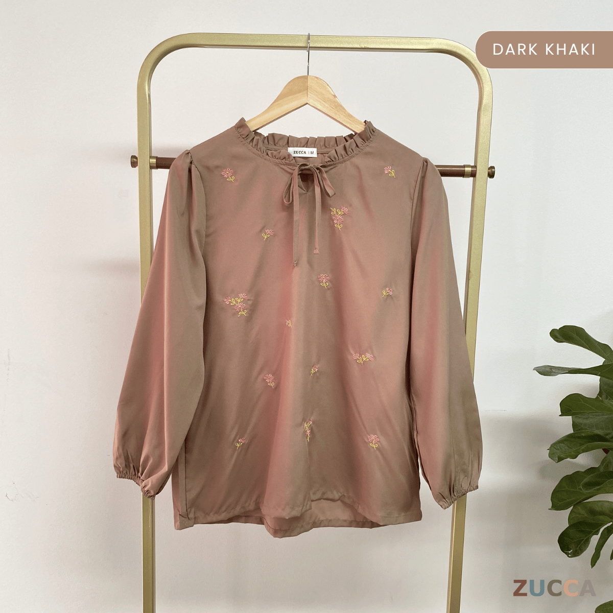 ZUCCA ROSY CASUAL TIE RUFFLE NECK BLOUSE - MA072