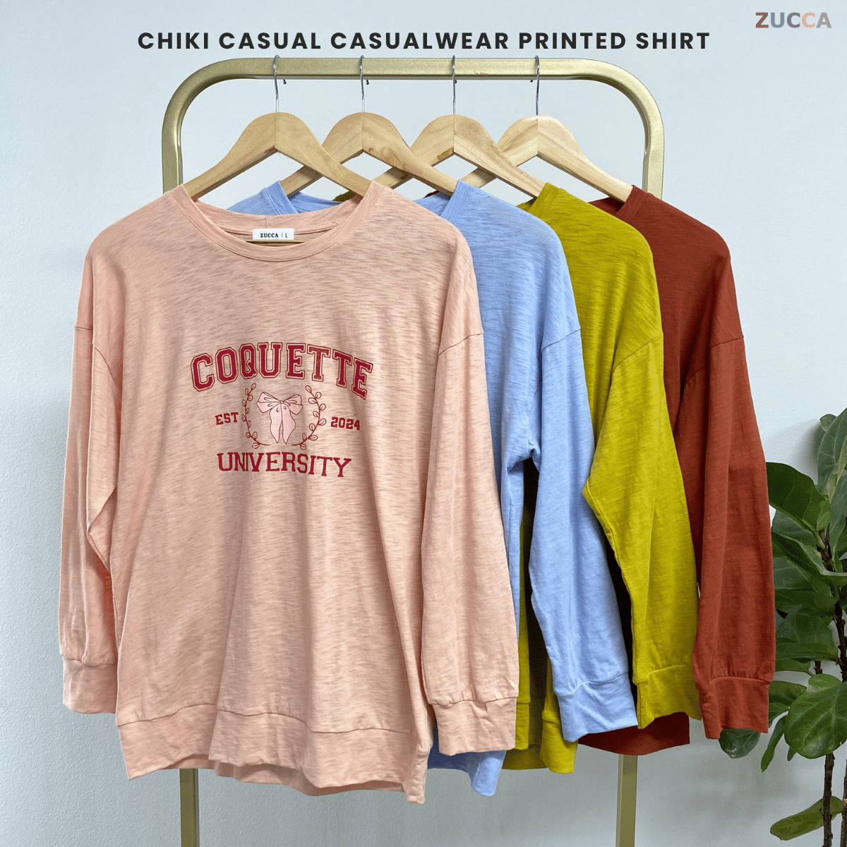 ZUCCA CHIKI CASUALWEAR PRINTED SHIRT- MA073 BAJU WANITA Long Sleeve