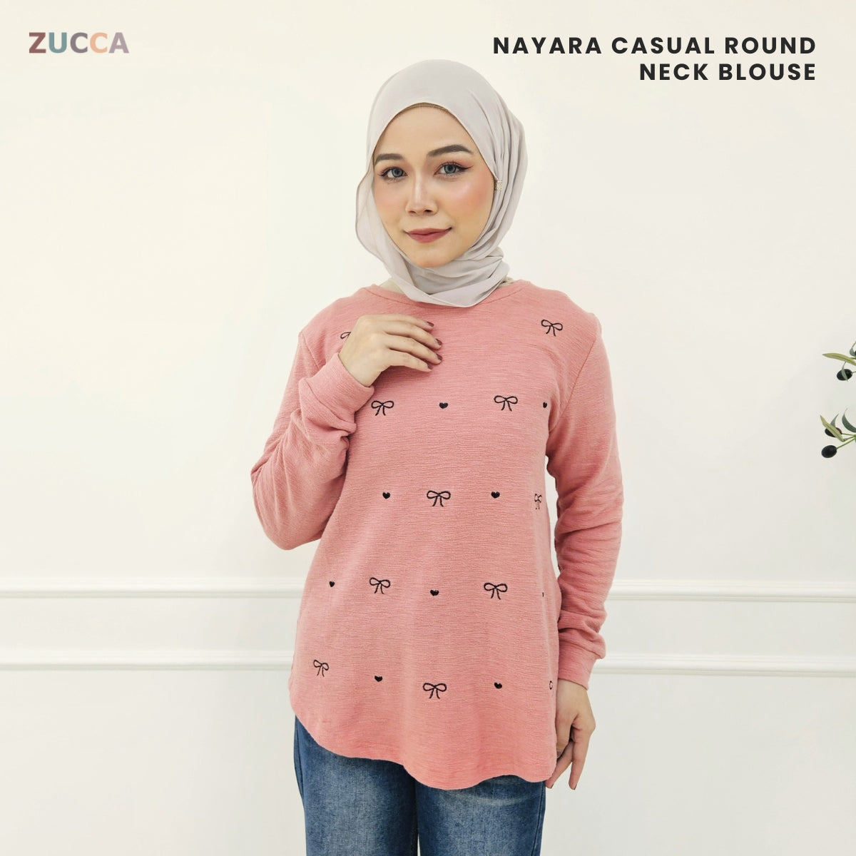 ZUCCA NAYARA KEMEJA KASUAL ROUND NECK PLAIN - MA076