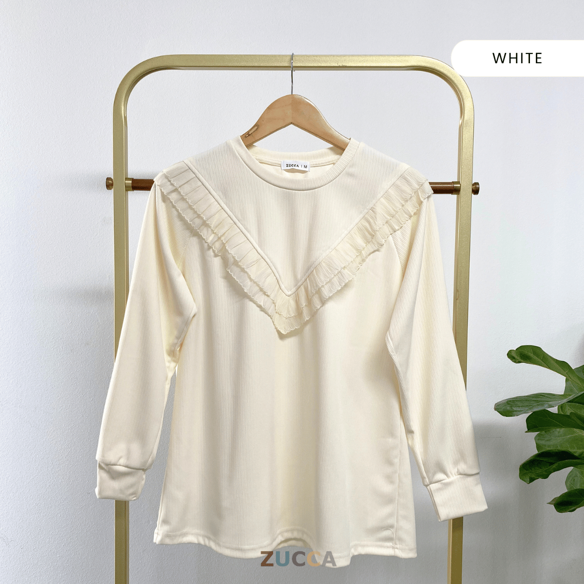 ZUCCA LIYANA BLOUSE KNIT RENDA RUFFLE - MA079