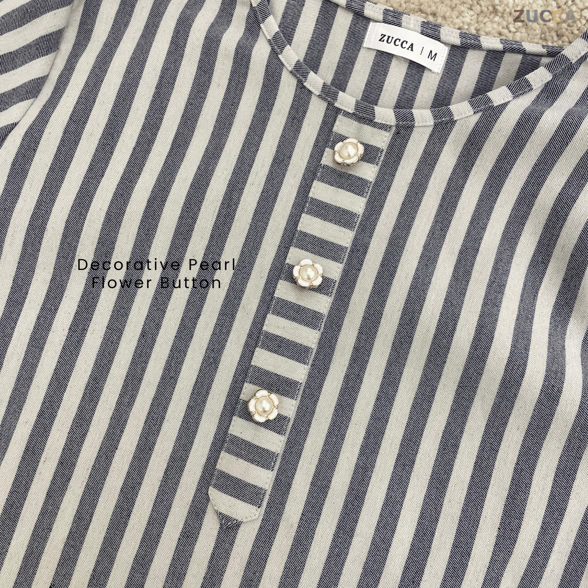 ZUCCA AFREENA STRIPE BLOUSE -MA080 Tops