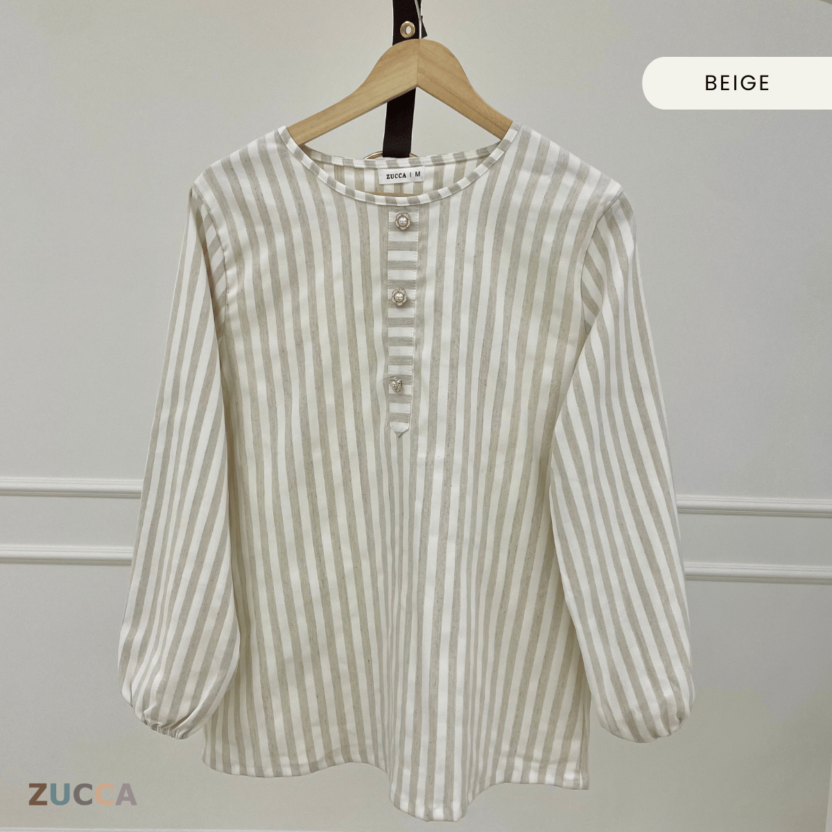 ZUCCA AFREENA STRIPE BLOUSE -MA080 Tops