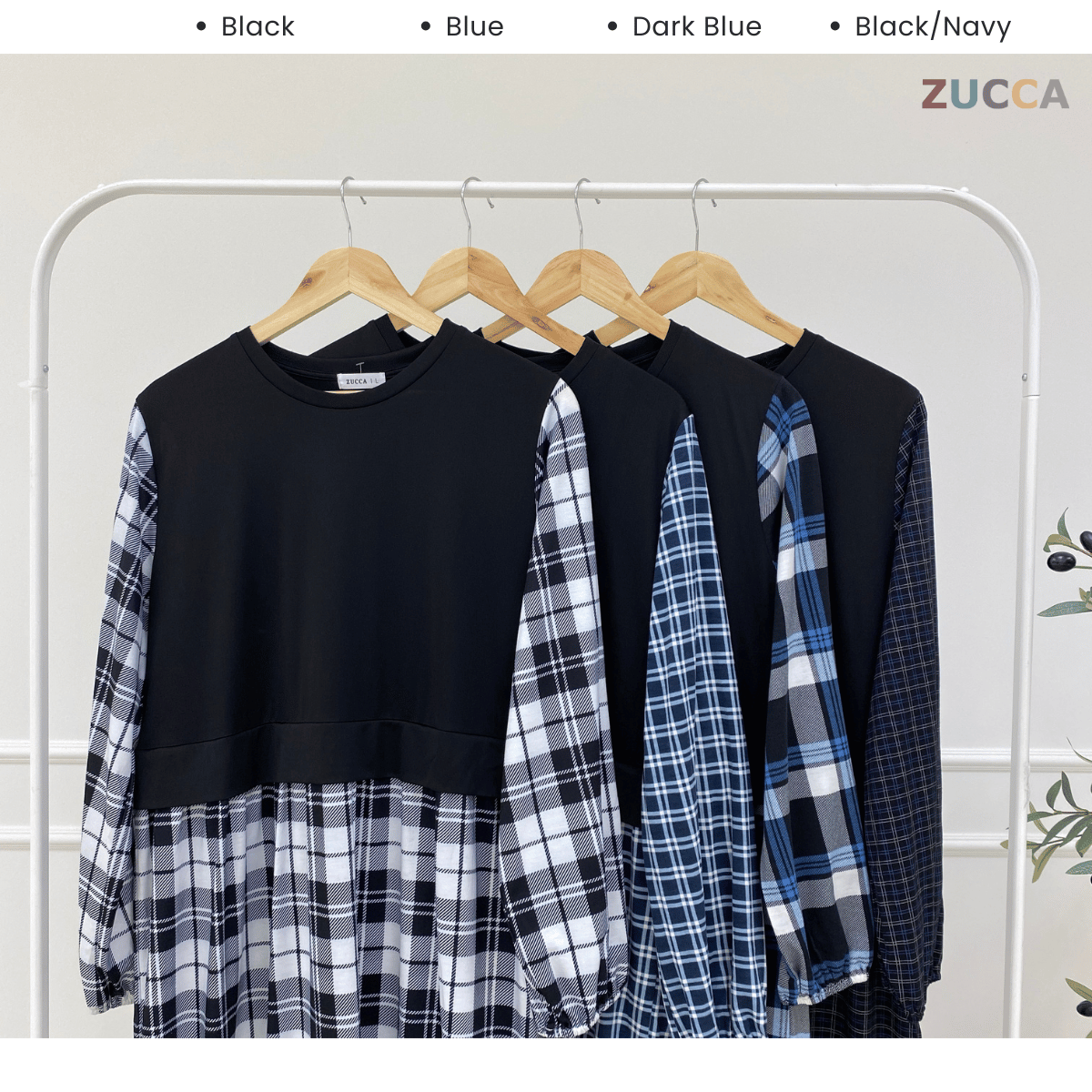 ZUCCA QAMARINA DRESS TARTAN MODEN-MA081 Tops