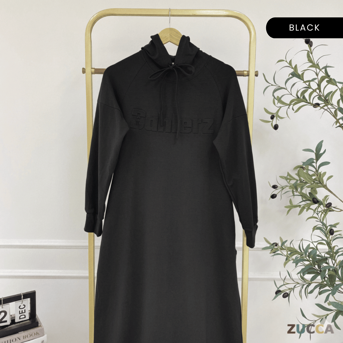 ZUCCA NAURA DRAWSTRING HOODED MAXI DRESS - MA086