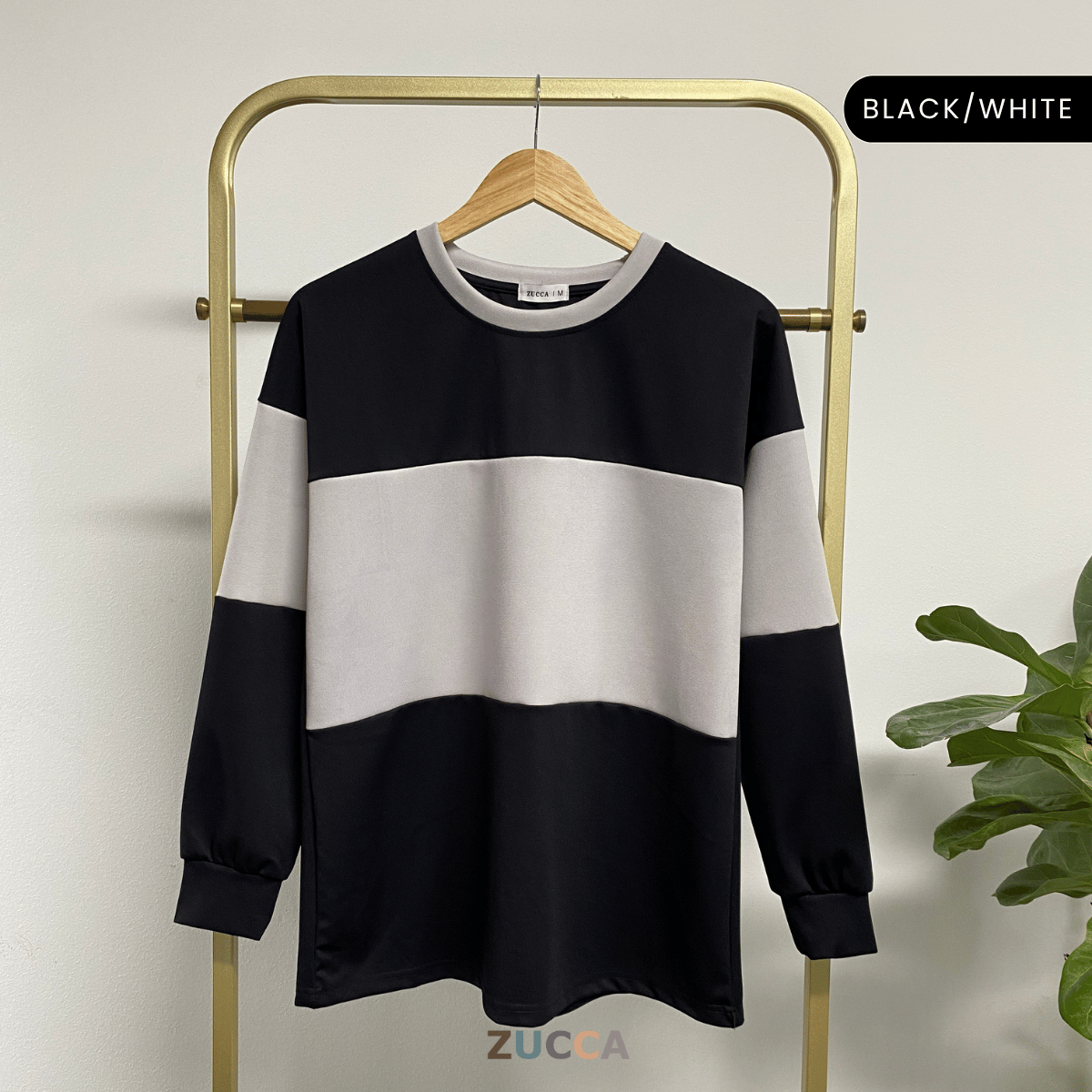 ZUCCA ELINA DUAL TONE SWEATSHIRT - MA087