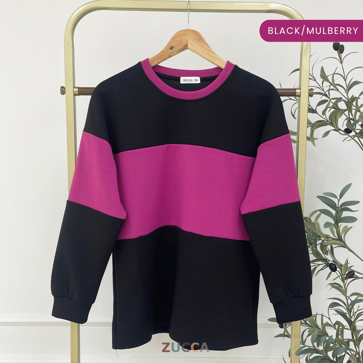 ZUCCA ELINA DUAL TONE SWEATSHIRT - MA087