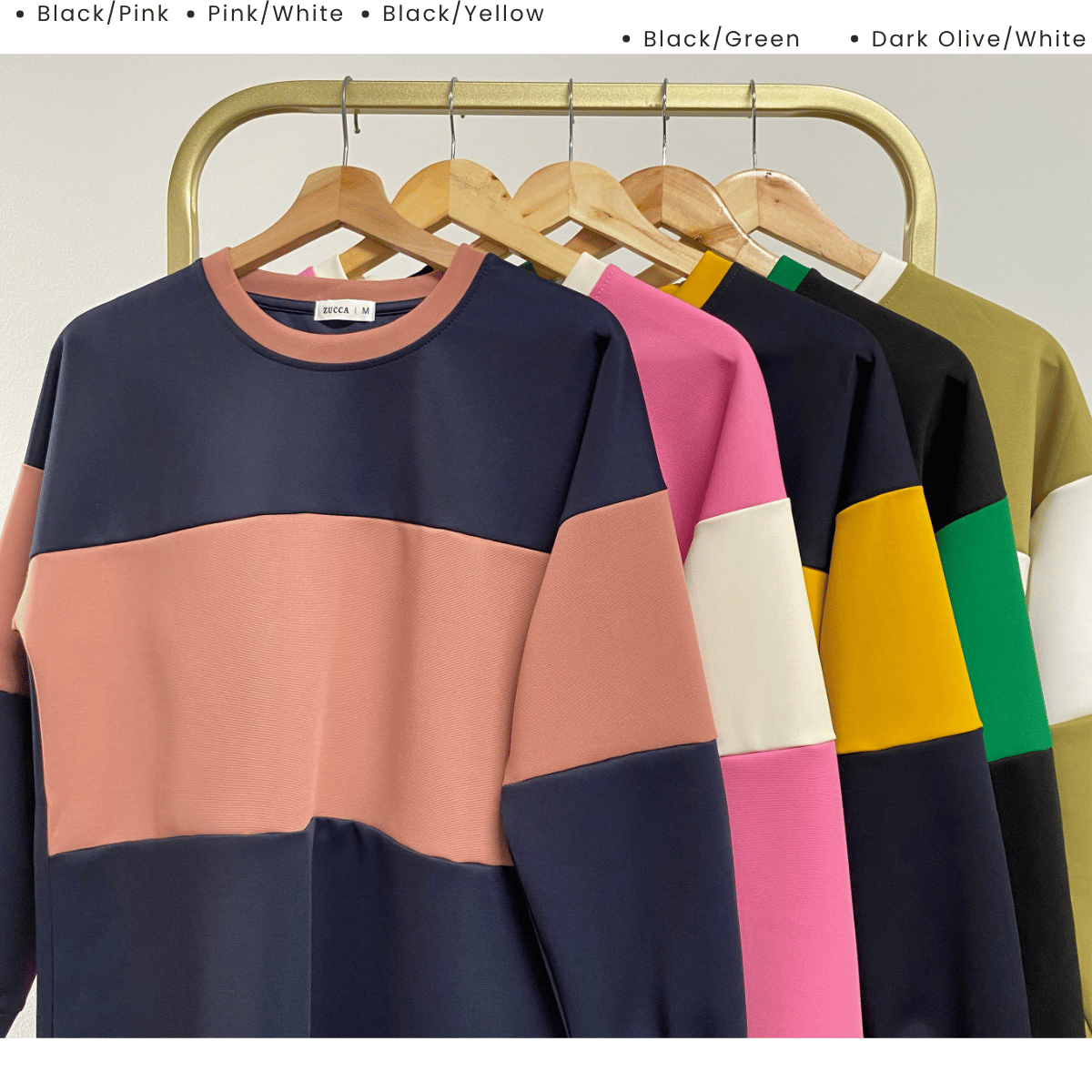 ZUCCA ELINA DUAL TONE SWEATSHIRT - MA087