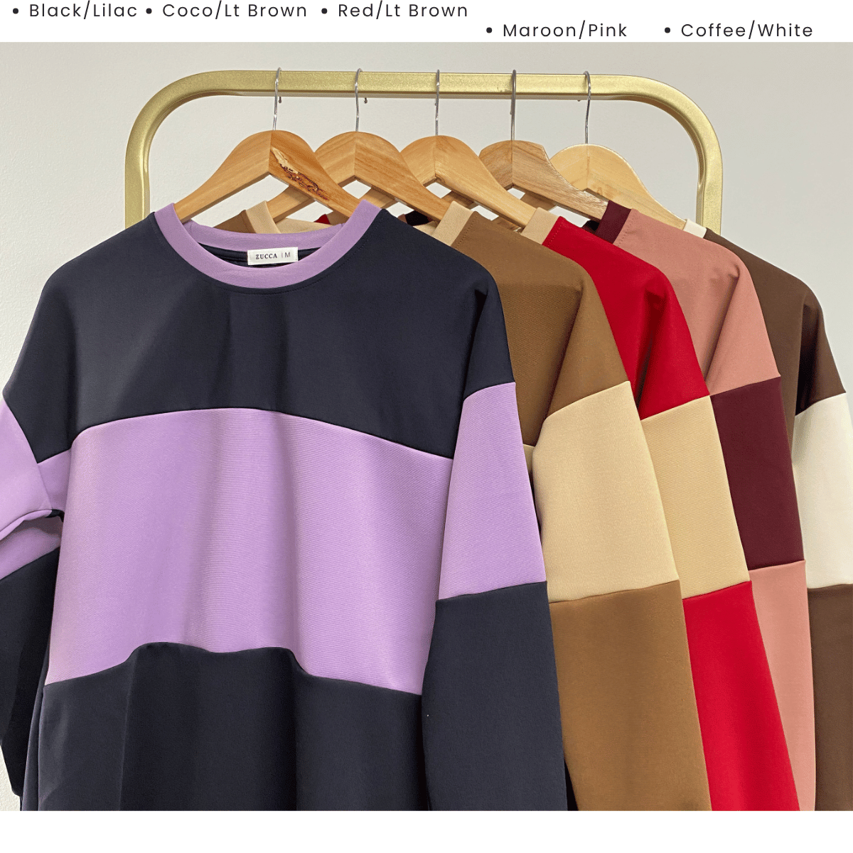 ZUCCA ELINA DUAL TONE SWEATSHIRT - MA087