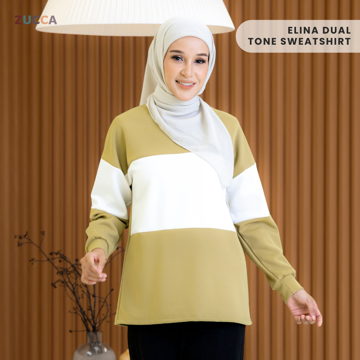 ZUCCA ELINA DUAL TONE SWEATSHIRT - MA087