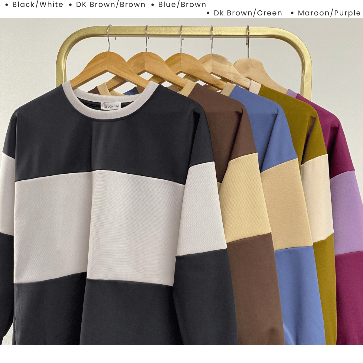 ZUCCA ELINA DUAL TONE SWEATSHIRT - MA087