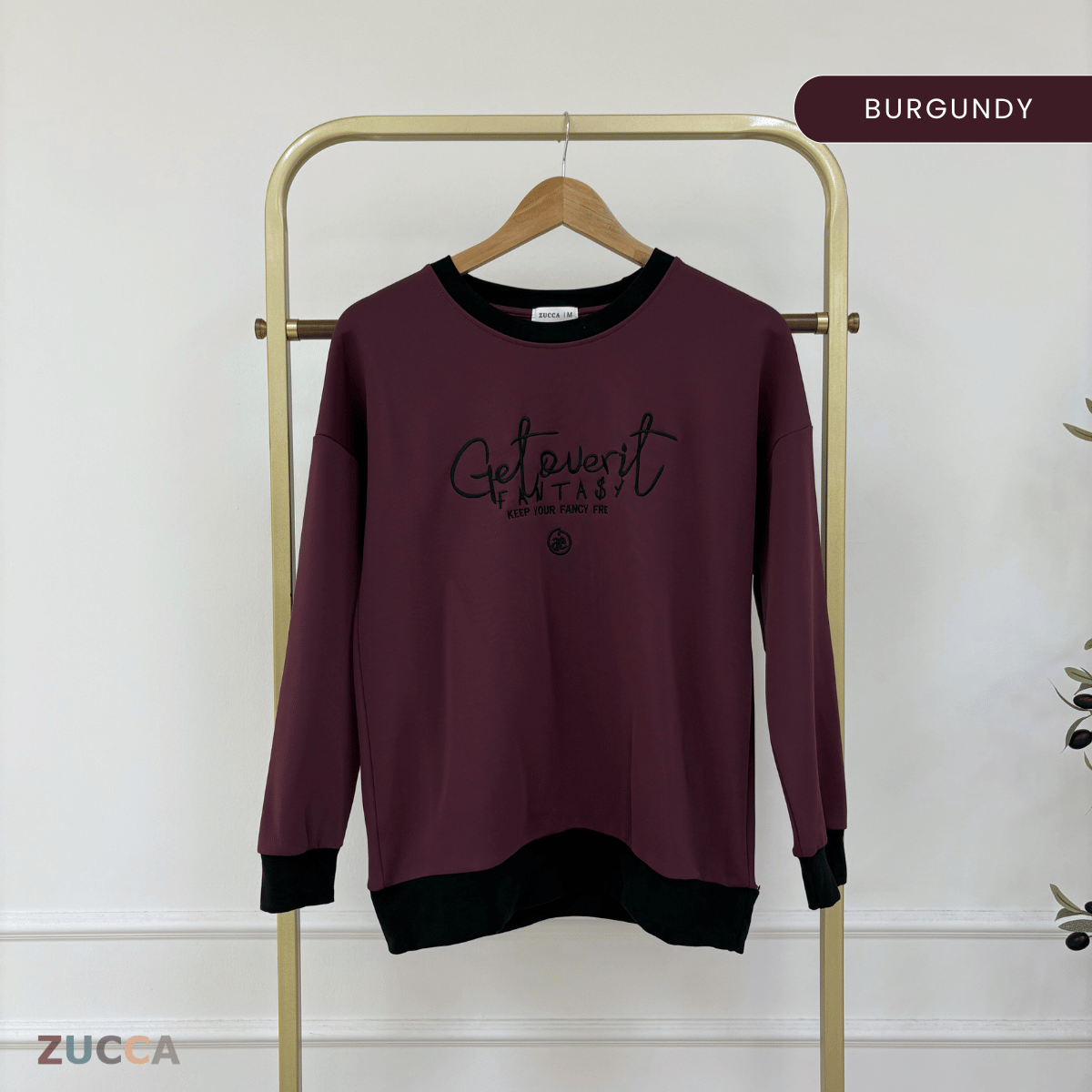 ZUCCA DELISHA LONG SLEEVE KASUAL T-SHIRT PEREMPUAN - MA088