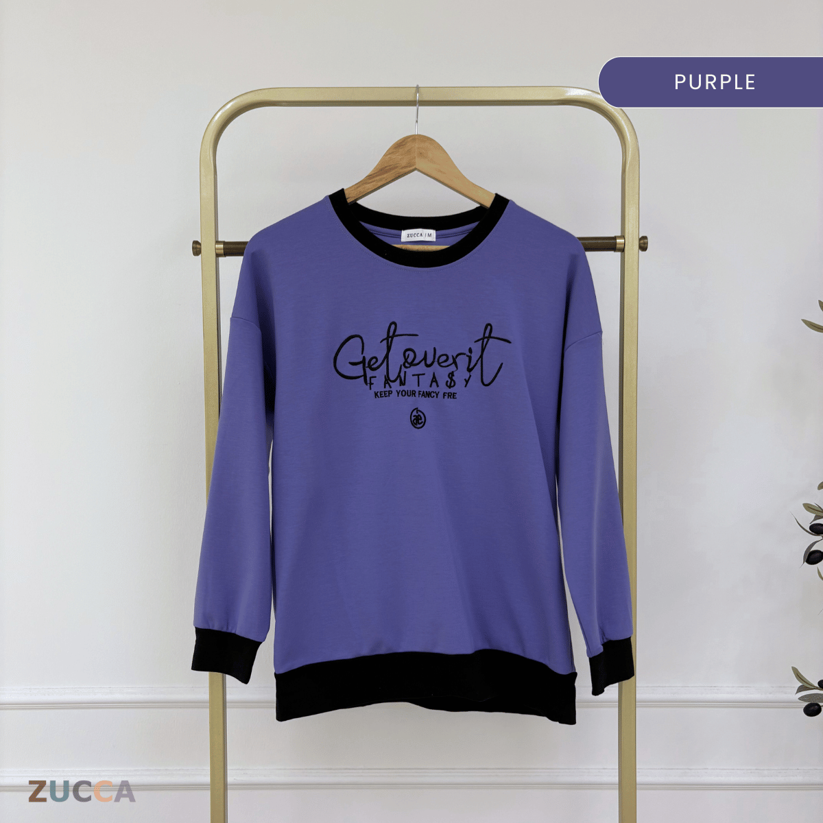 ZUCCA DELISHA LONG SLEEVE KASUAL T-SHIRT PEREMPUAN - MA088