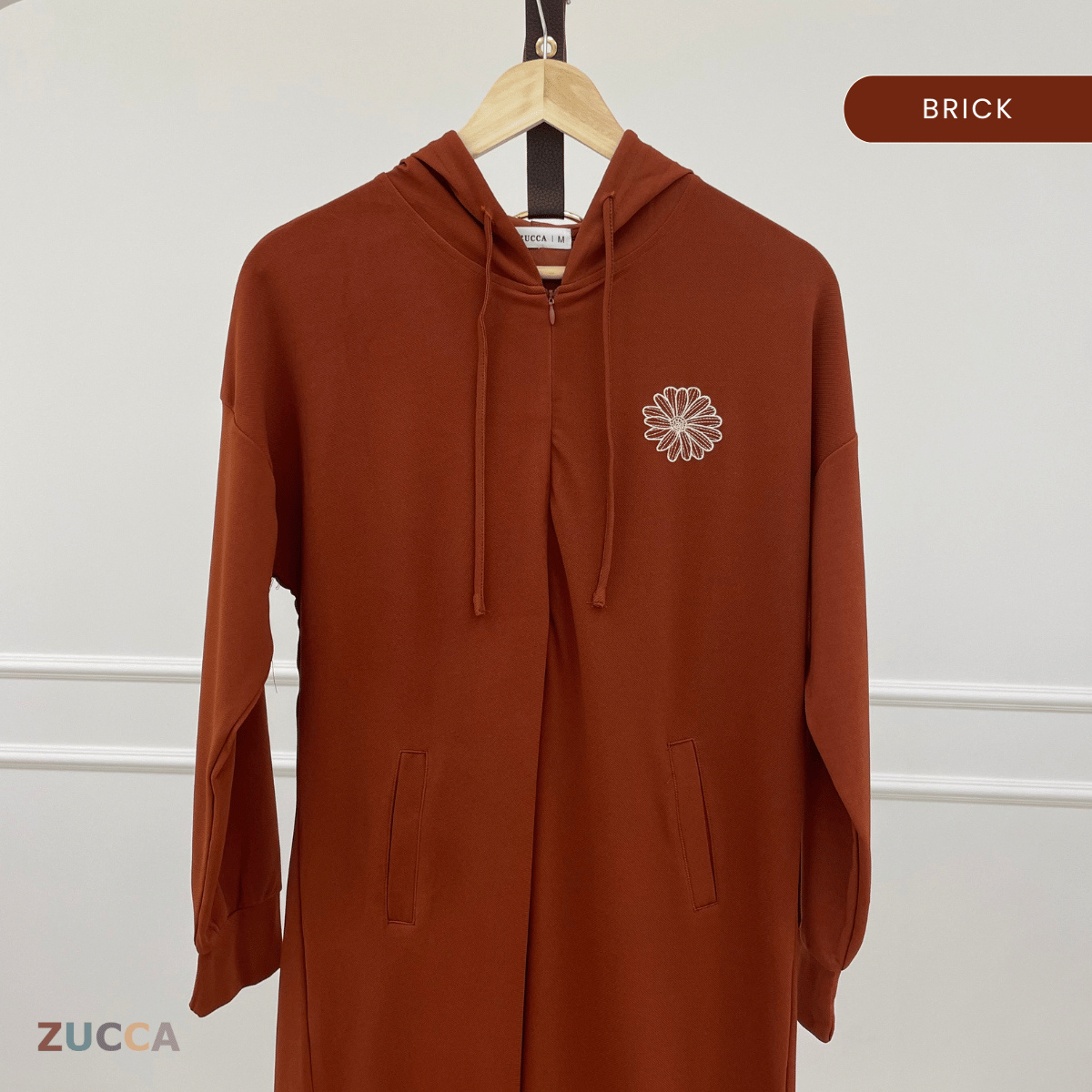ZUCCA AZALEA EMBROIDERY HOODIE DRESS-MA090