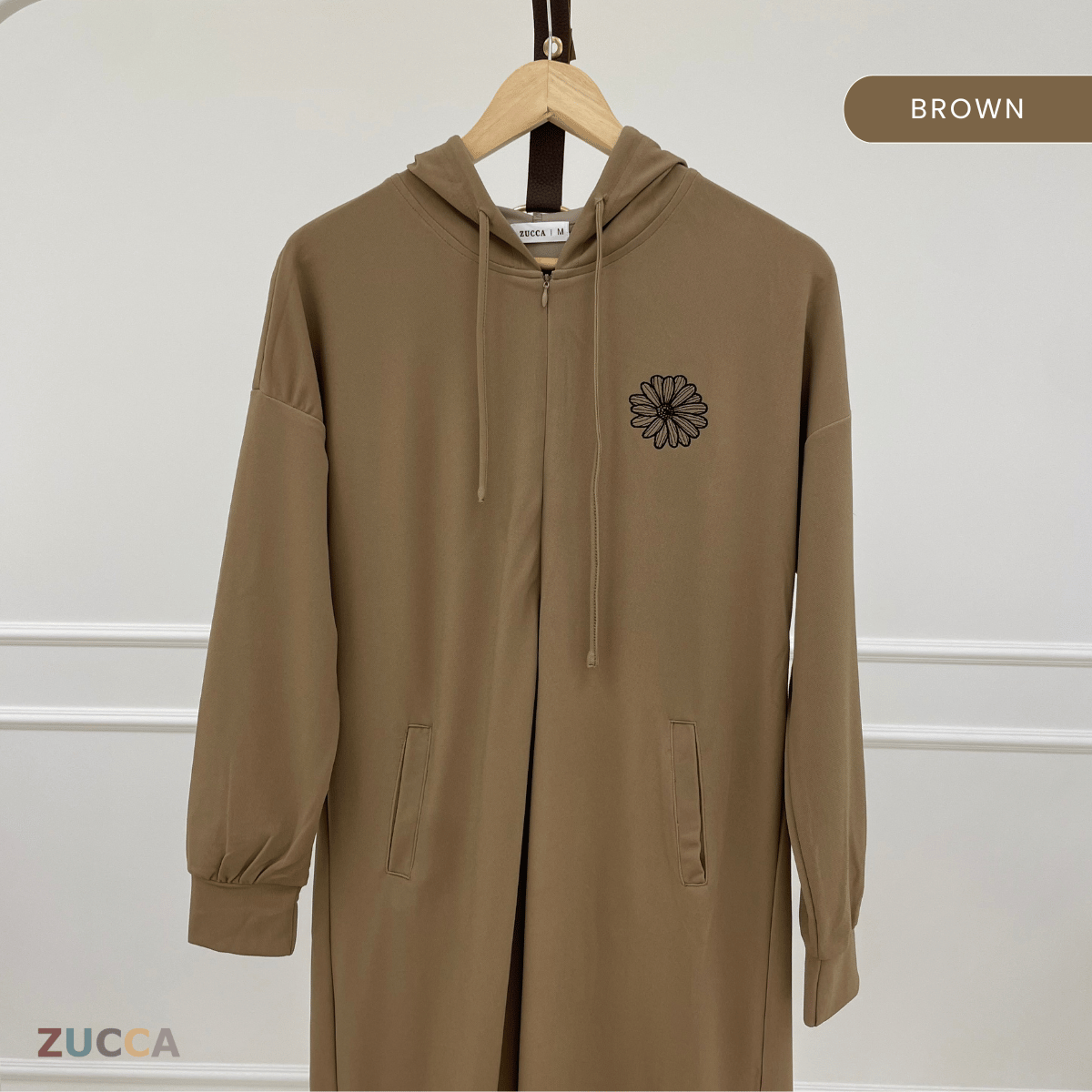 ZUCCA AZALEA EMBROIDERY HOODIE DRESS-MA090