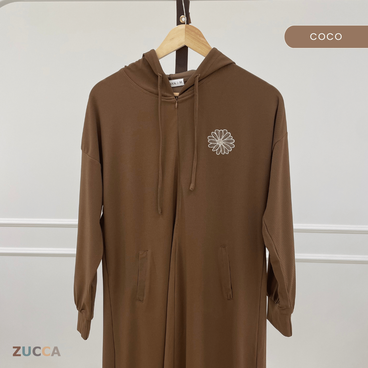 ZUCCA AZALEA EMBROIDERY HOODIE DRESS-MA090