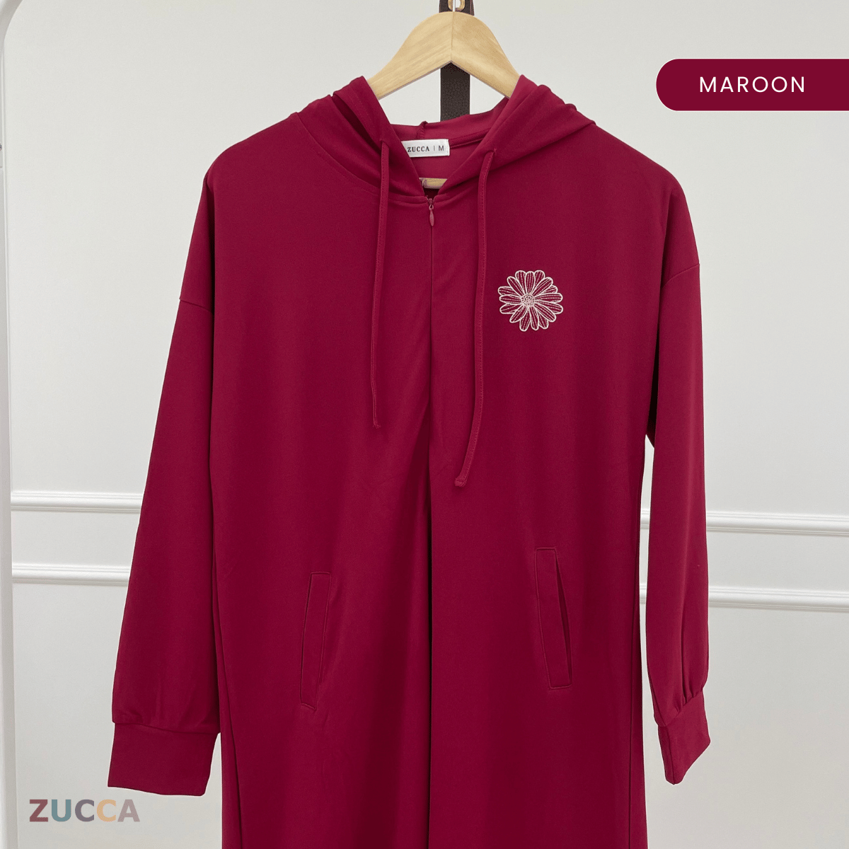 ZUCCA AZALEA EMBROIDERY HOODIE DRESS-MA090