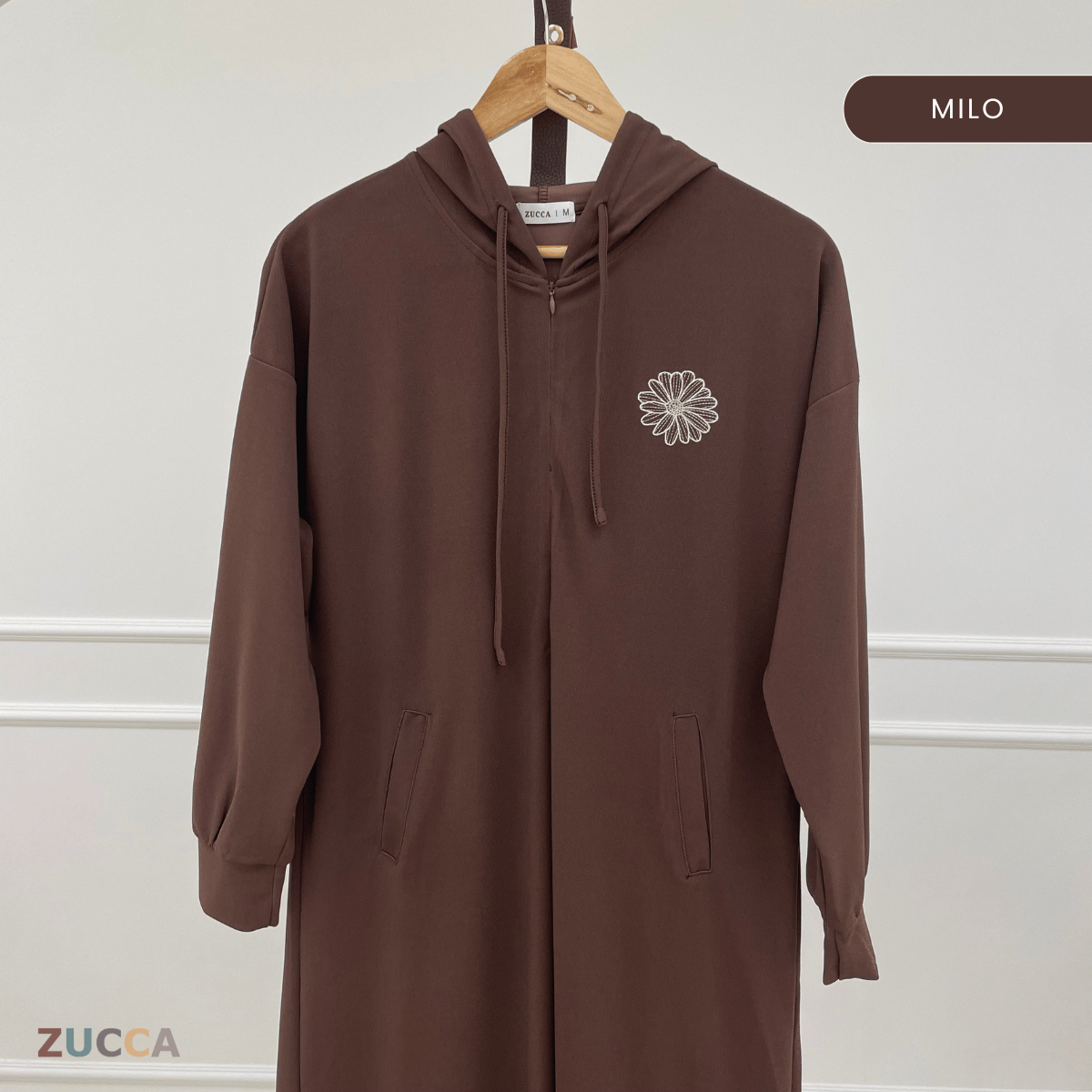 ZUCCA AZALEA EMBROIDERY HOODIE DRESS-MA090