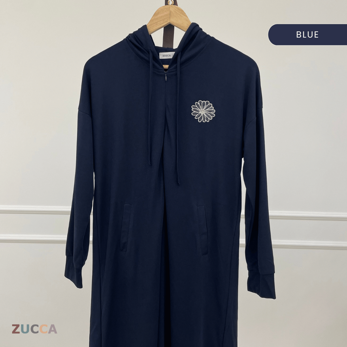 ZUCCA AZALEA EMBROIDERY HOODIE DRESS-MA090