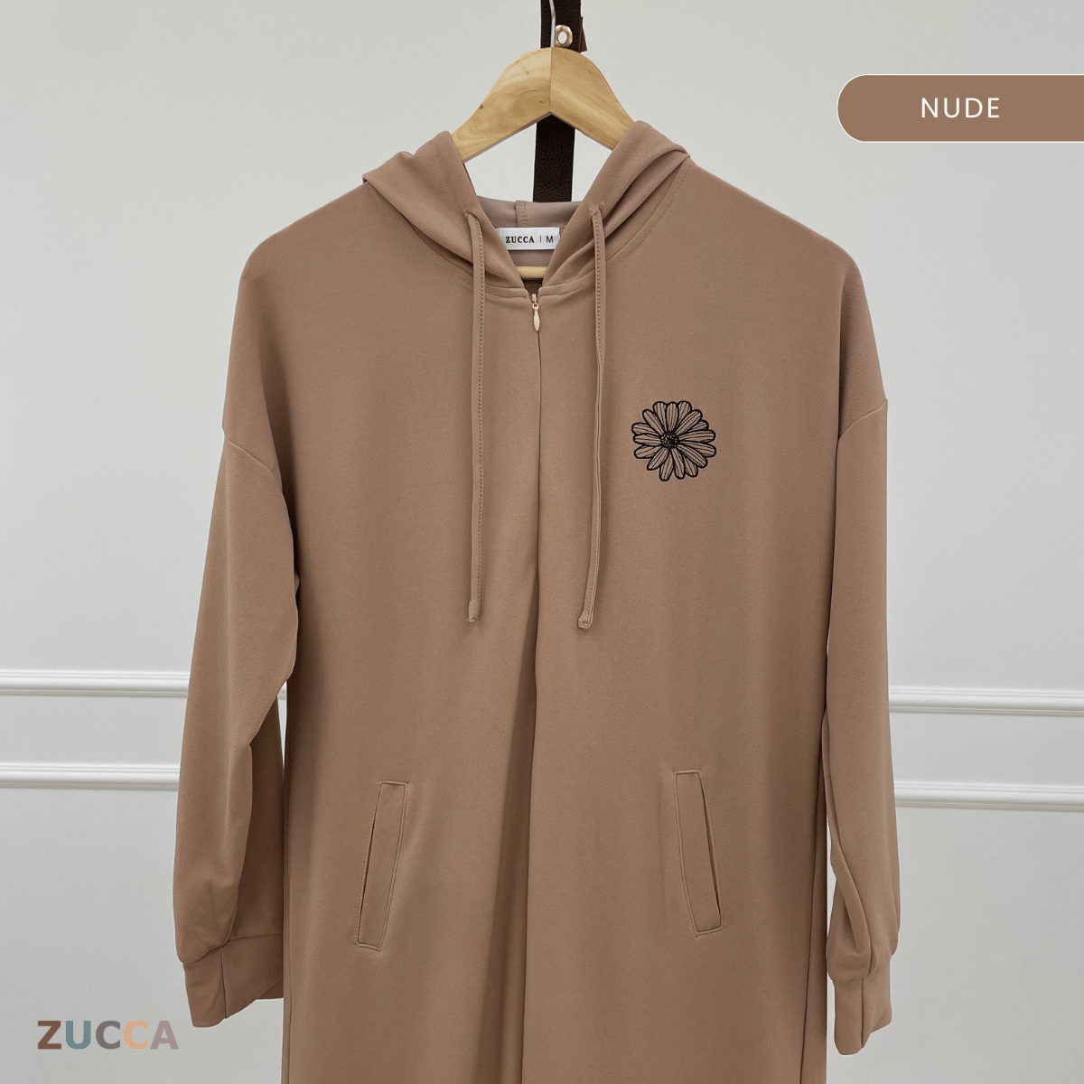 ZUCCA AZALEA EMBROIDERY HOODIE DRESS-MA090