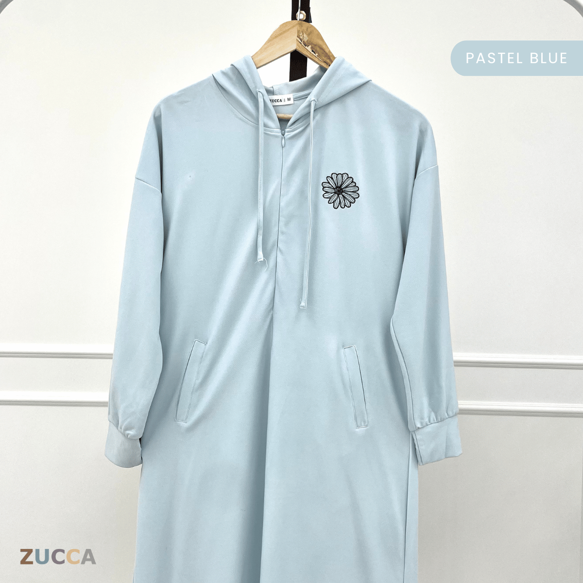 ZUCCA AZALEA EMBROIDERY HOODIE DRESS-MA090