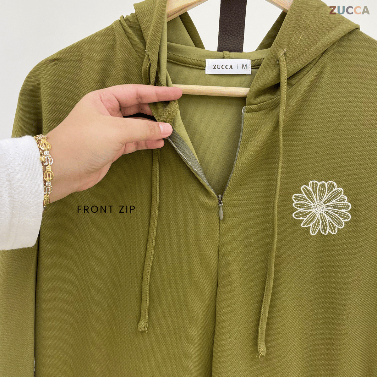 ZUCCA AZALEA EMBROIDERY HOODIE DRESS-MA090