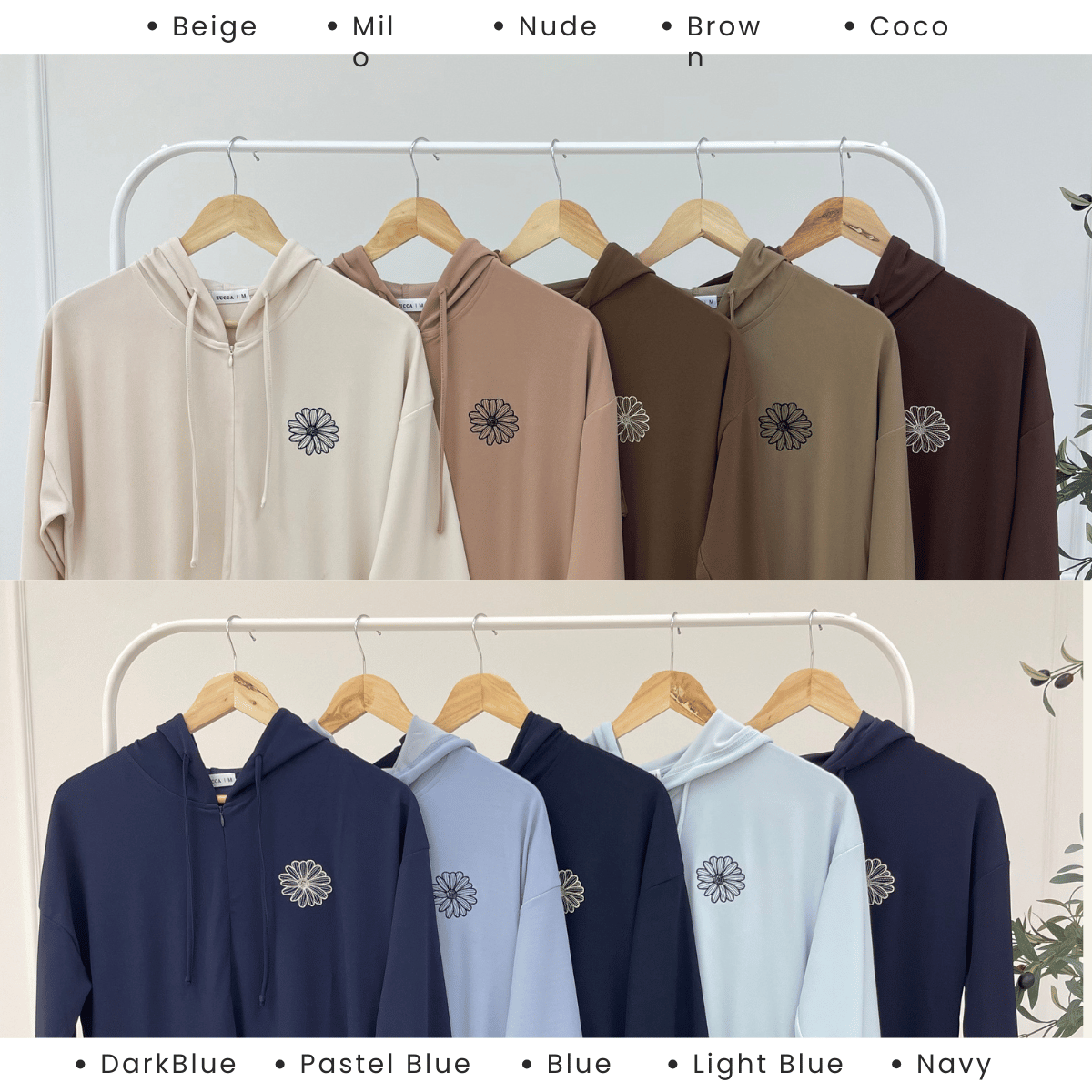 ZUCCA AZALEA EMBROIDERY HOODIE DRESS-MA090