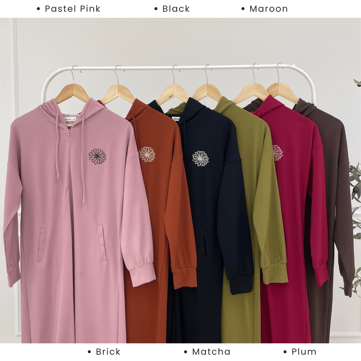 ZUCCA AZALEA EMBROIDERY HOODIE DRESS-MA090