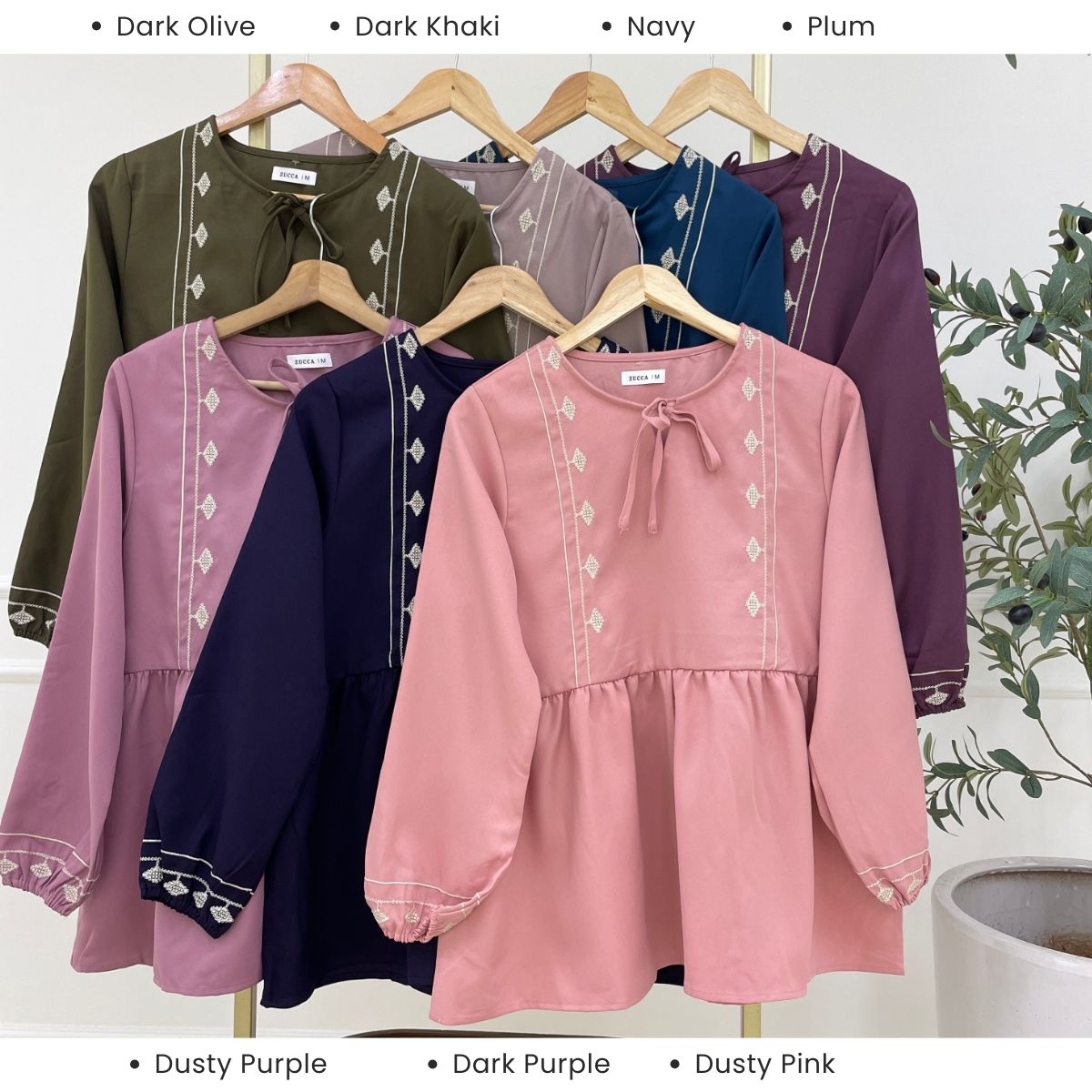 ZUCCA ALISYA EMBROIDERY CHARM BLOUSE -MA092