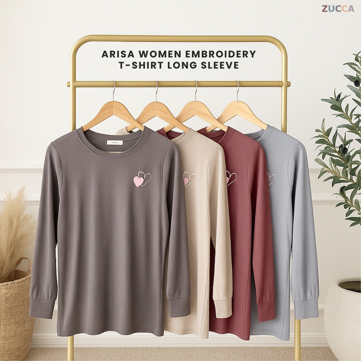 ZUCCA ARISA KASUAL LENGAN PANJANG SWEATSHIRT-MA094