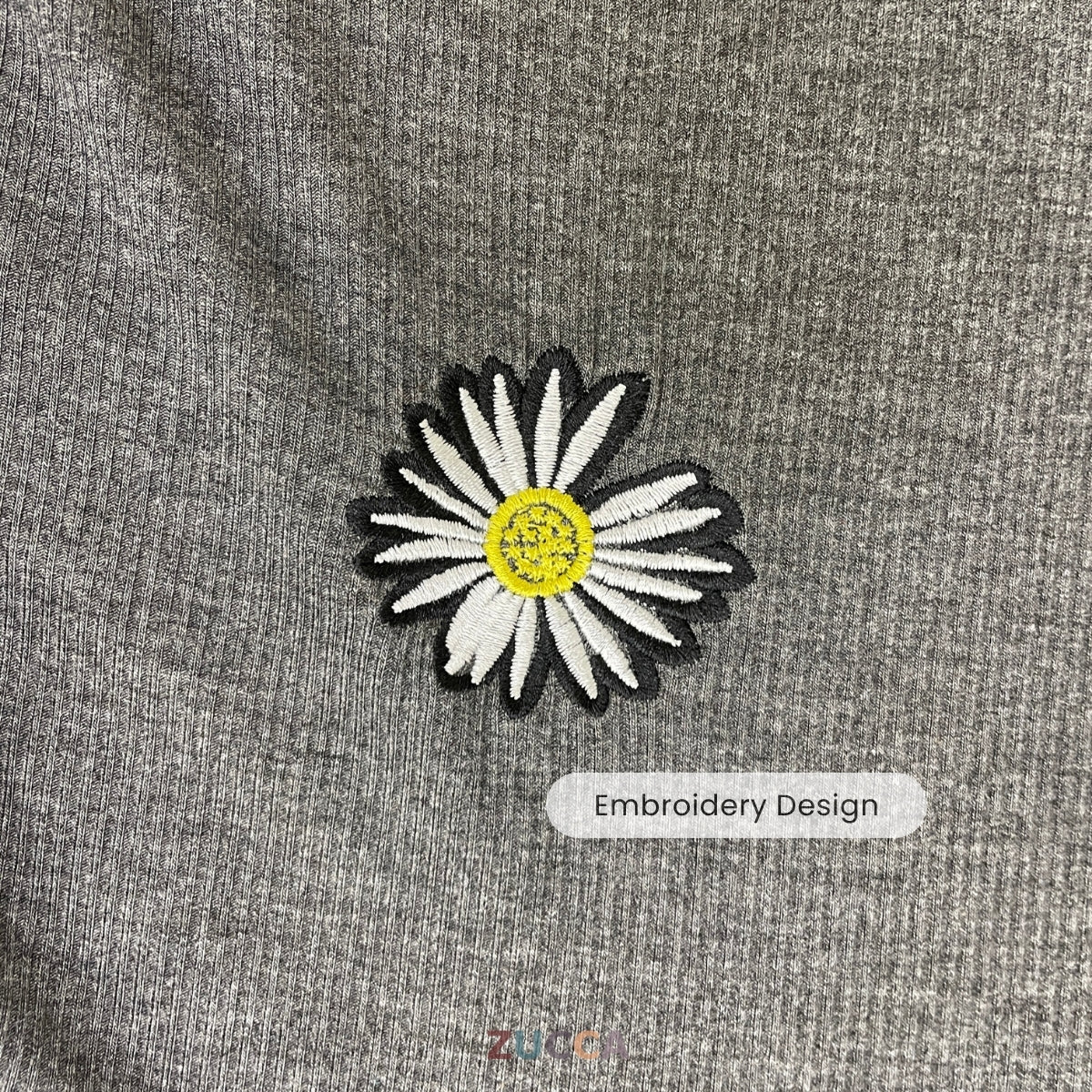 ZUCCA HAILEY T-SHIRT PEREMPUAN FLOWER EMBROIDERED LONG SLEEVE - MA095