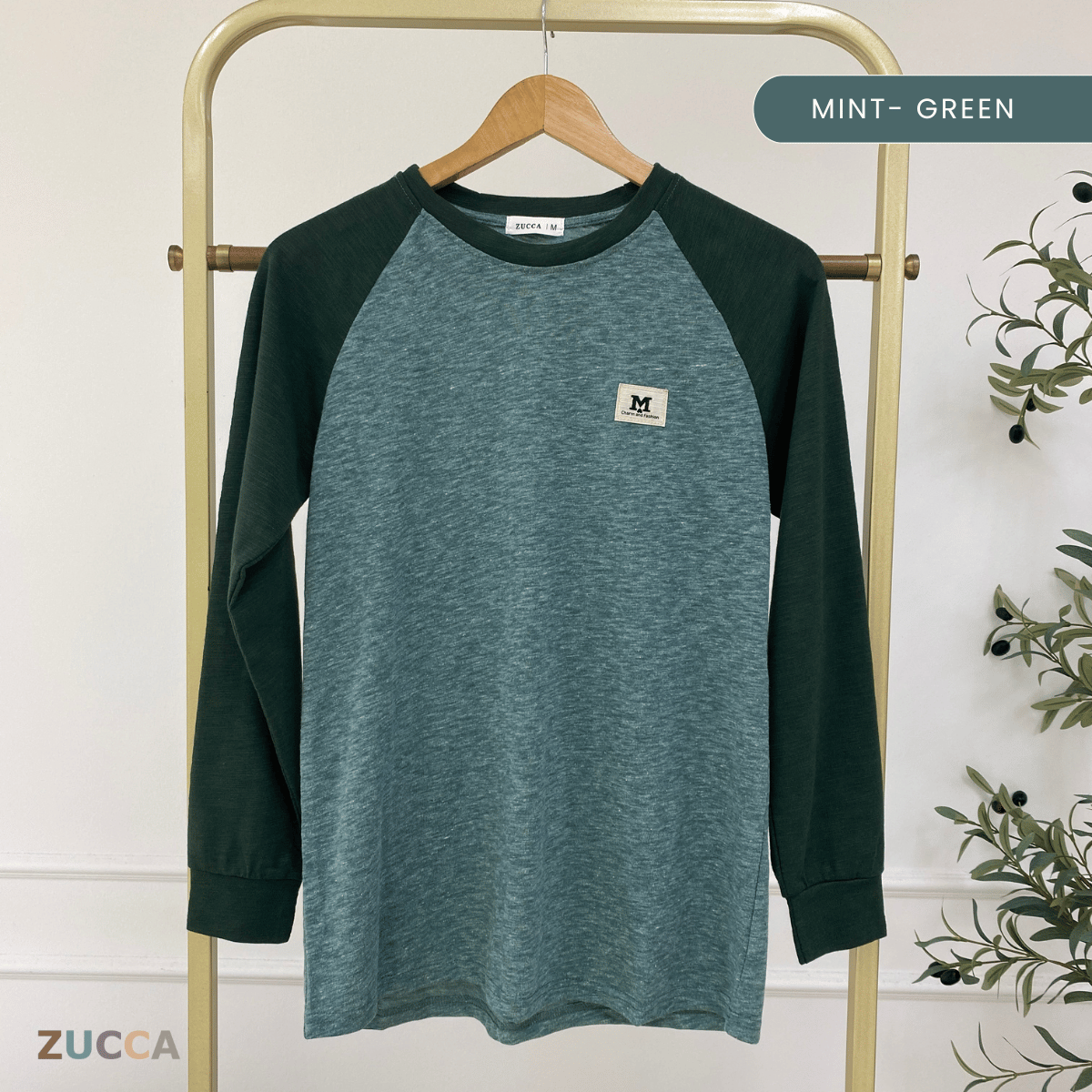 ZUCCA JAMIE TOP KASUAL LENGAN PANJANG RAGLAN-MA096