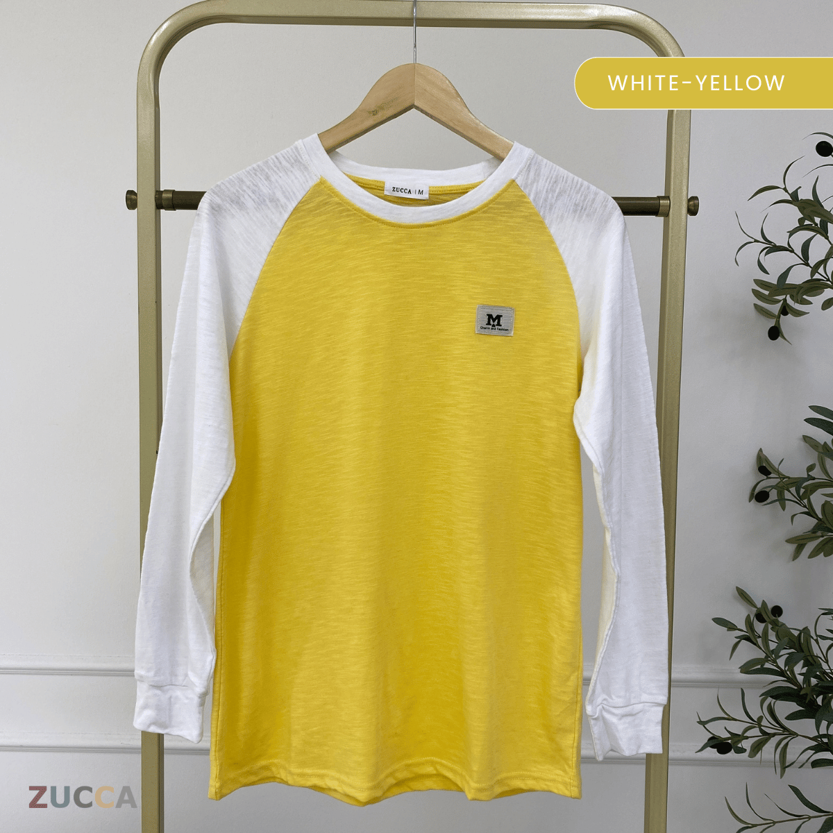 ZUCCA JAMIE TOP KASUAL LENGAN PANJANG RAGLAN-MA096