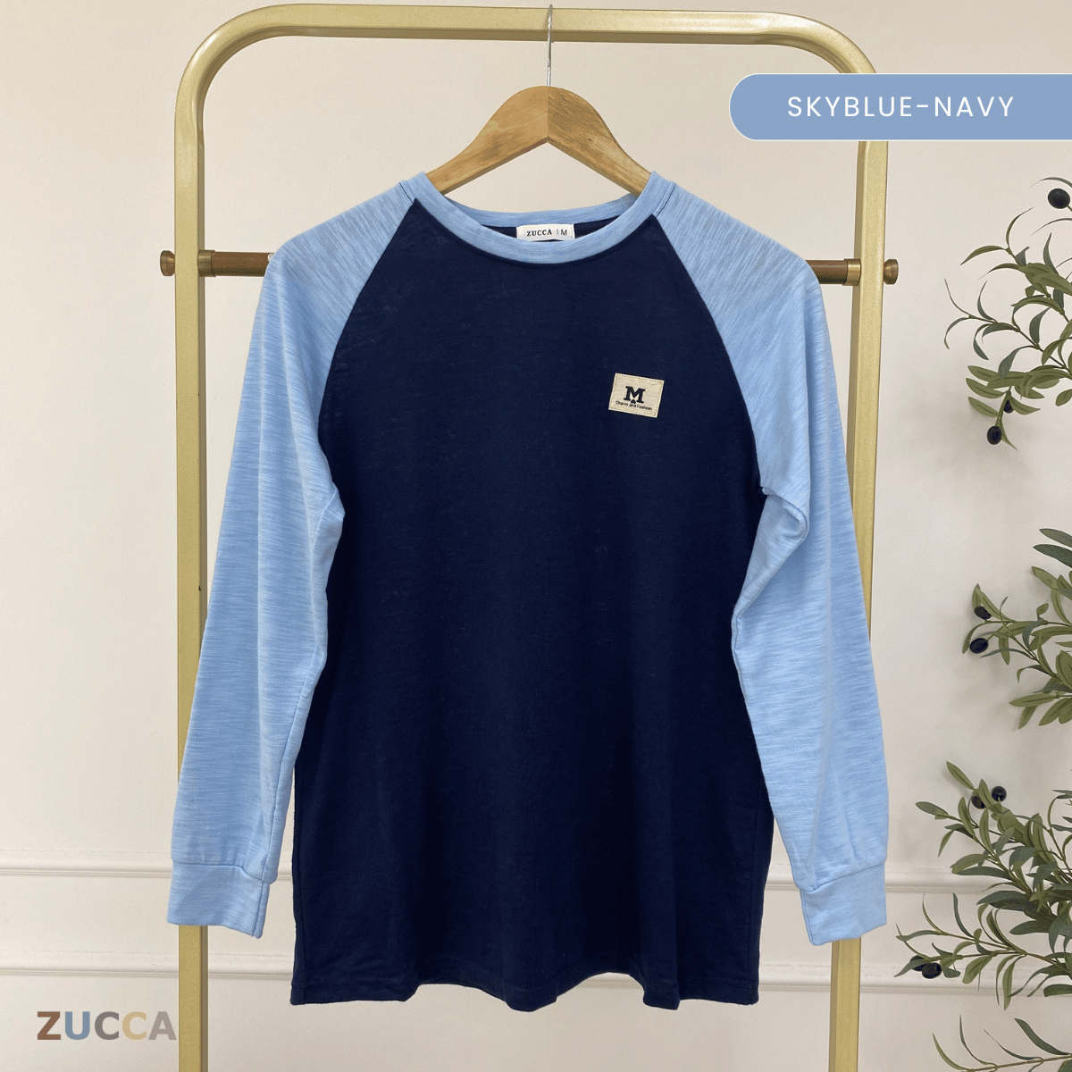 ZUCCA JAMIE TOP KASUAL LENGAN PANJANG RAGLAN-MA096