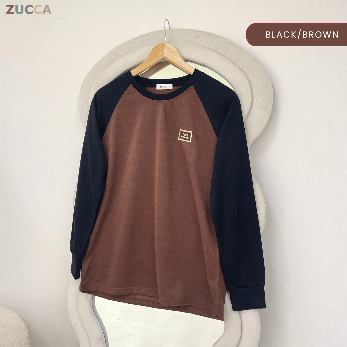 ZUCCA JAMIE TOP KASUAL LENGAN PANJANG RAGLAN-MA096