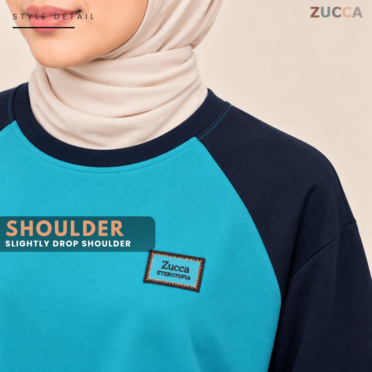 ZUCCA JAMIE TOP KASUAL LENGAN PANJANG RAGLAN-MA096