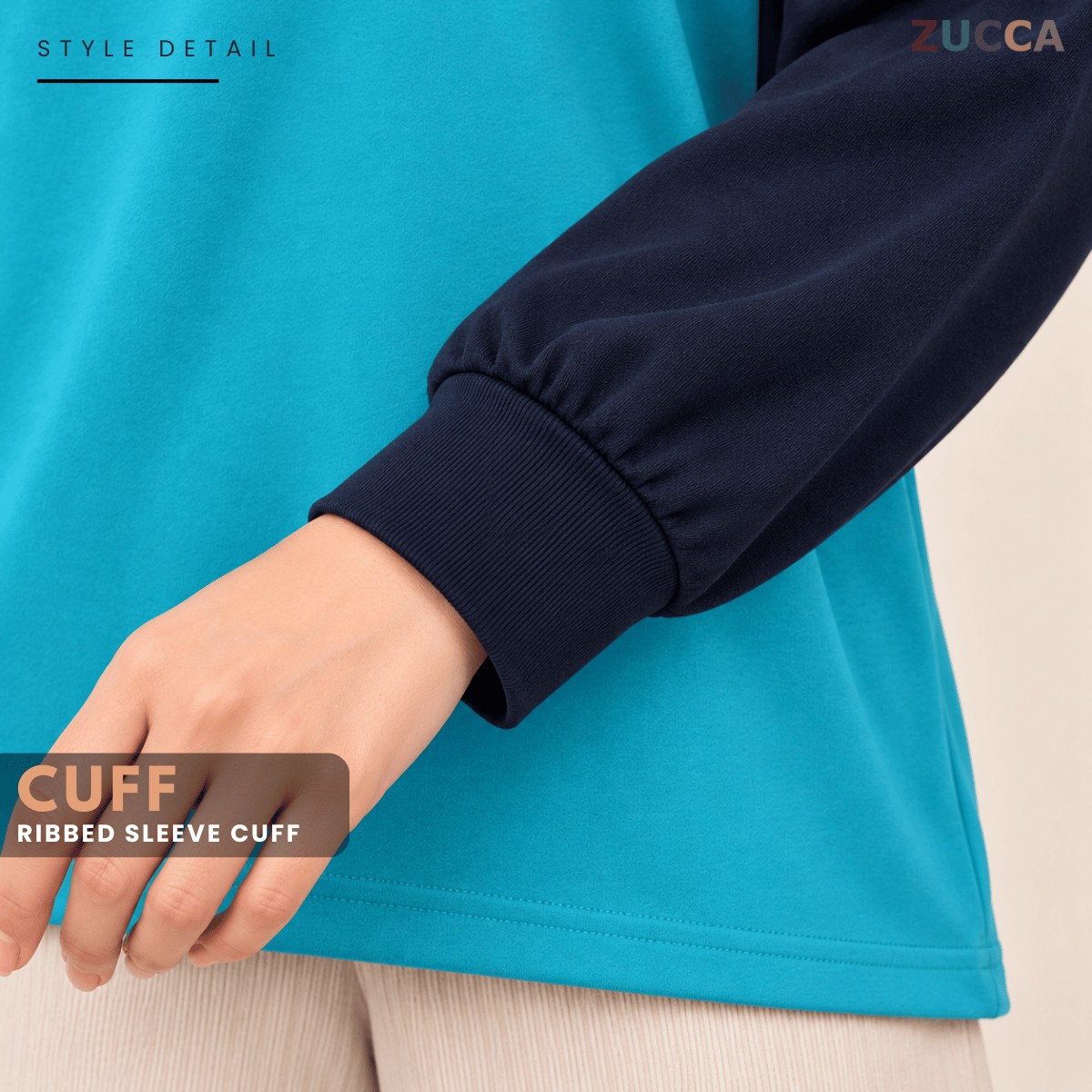 ZUCCA JAMIE TOP KASUAL LENGAN PANJANG RAGLAN-MA096