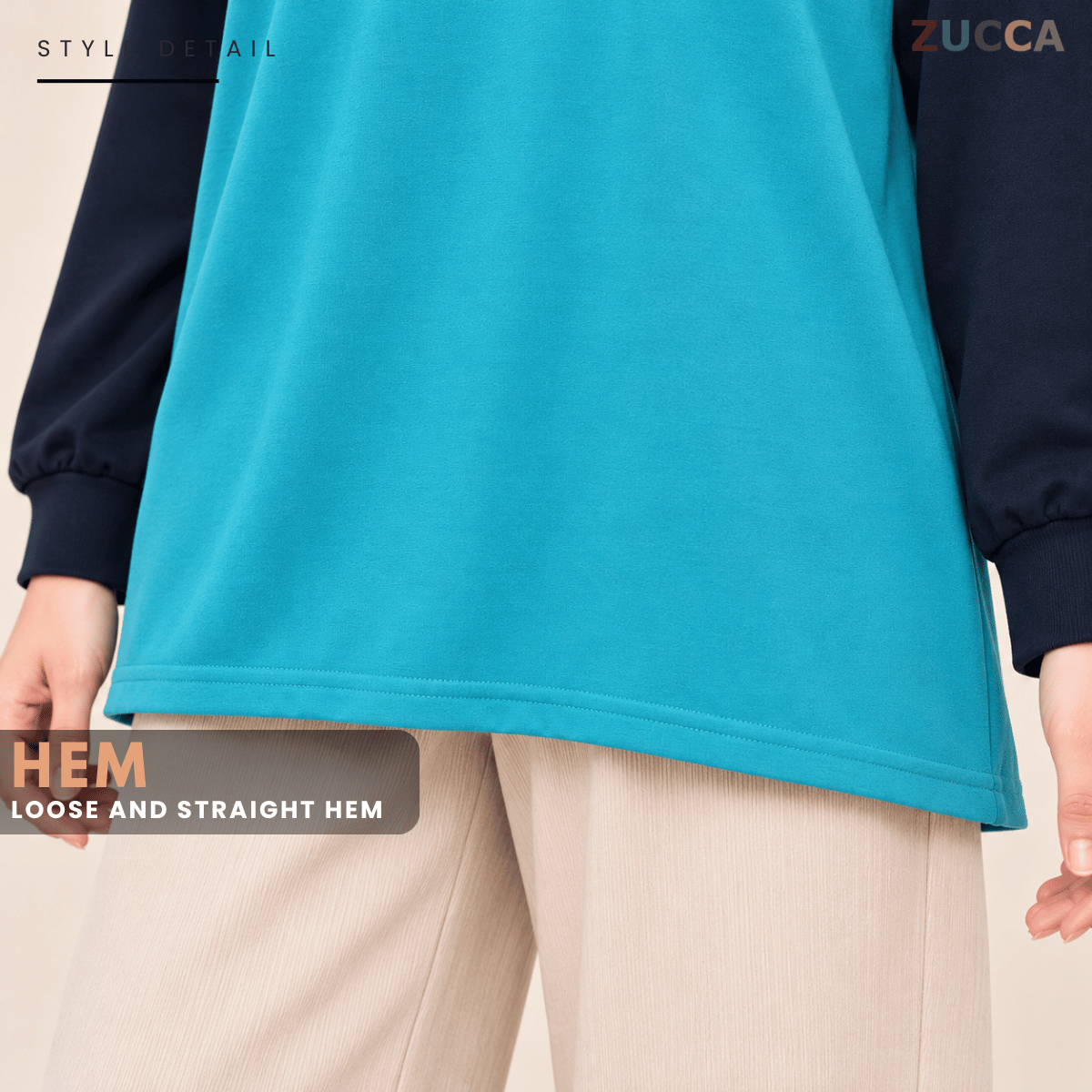 ZUCCA JAMIE TOP KASUAL LENGAN PANJANG RAGLAN-MA096