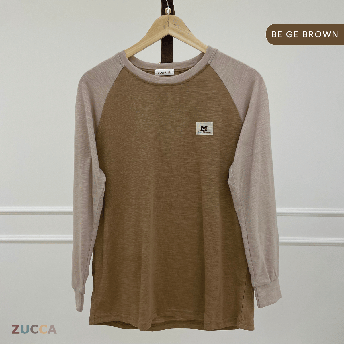 ZUCCA JAMIE TOP KASUAL LENGAN PANJANG RAGLAN-MA096