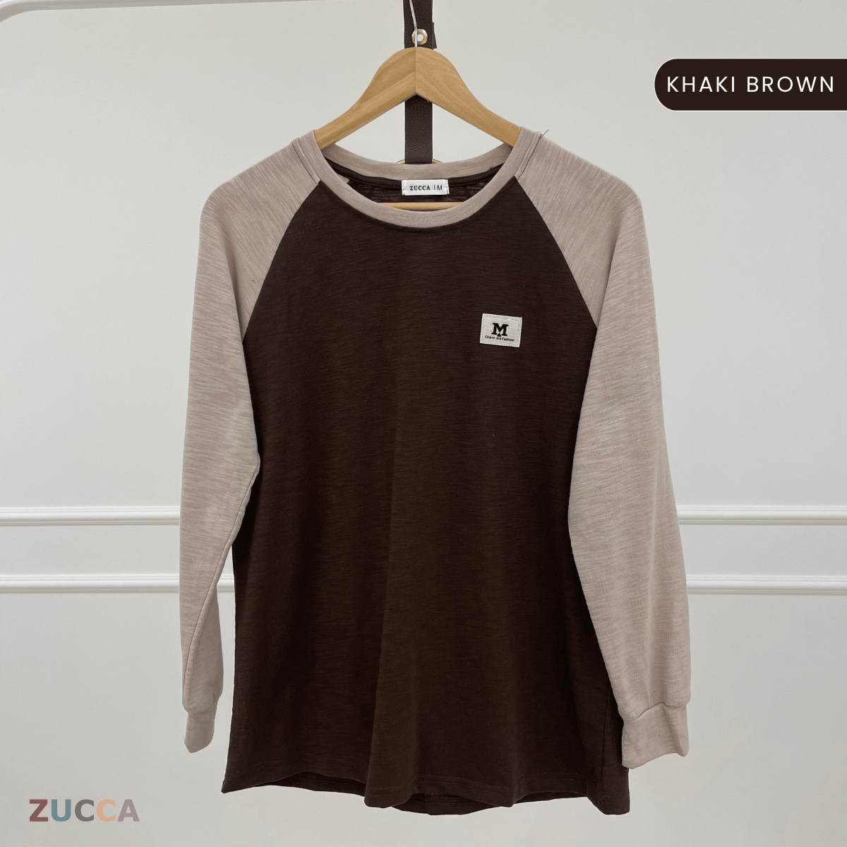 ZUCCA JAMIE TOP KASUAL LENGAN PANJANG RAGLAN-MA096