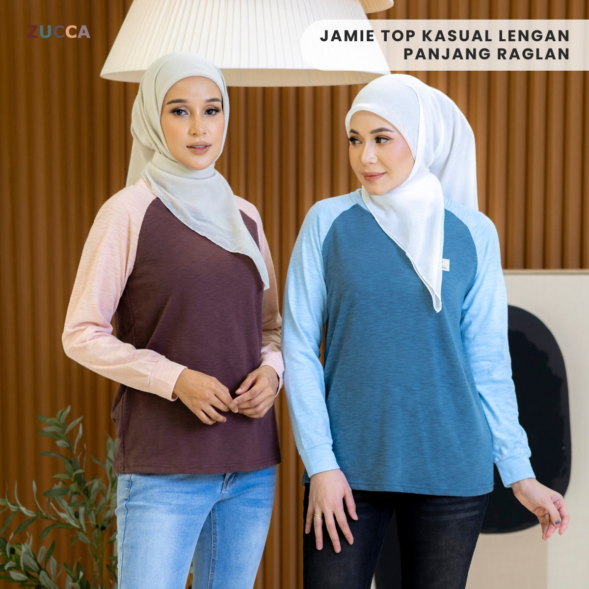 ZUCCA JAMIE TOP KASUAL LENGAN PANJANG RAGLAN-MA096