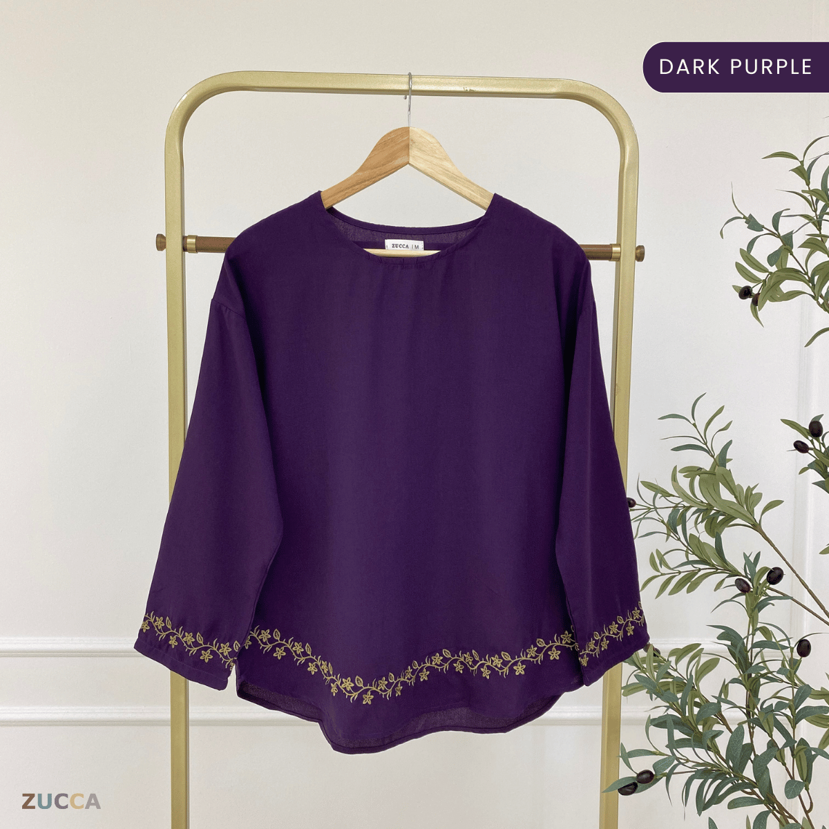 ZUCCA SUHADA FLORAL ELEGANCE EMBROIDERED BLOUSE -MA098 Blouses