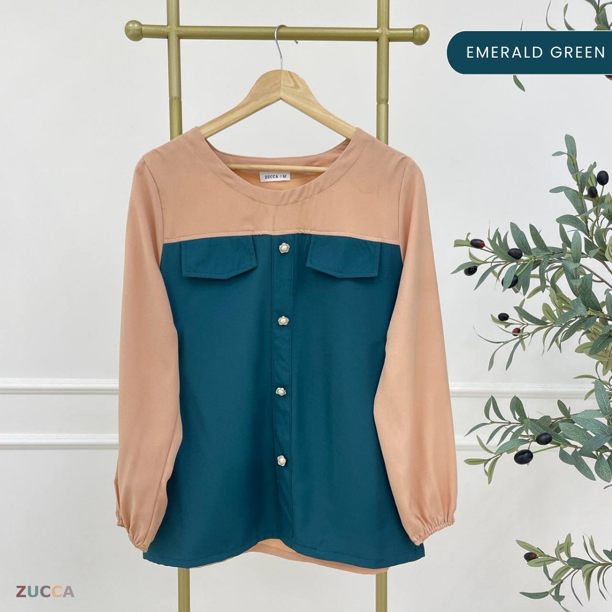 ZUCCA MADDIE DWI TONE BLOUSE -MA099